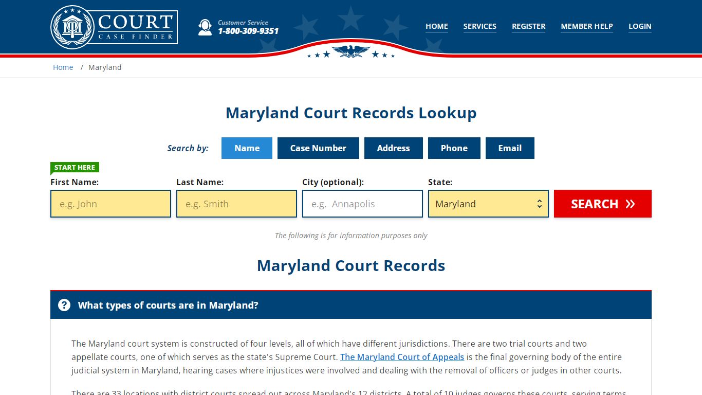 Maryland Court Records Lookup - MD Court Case Search